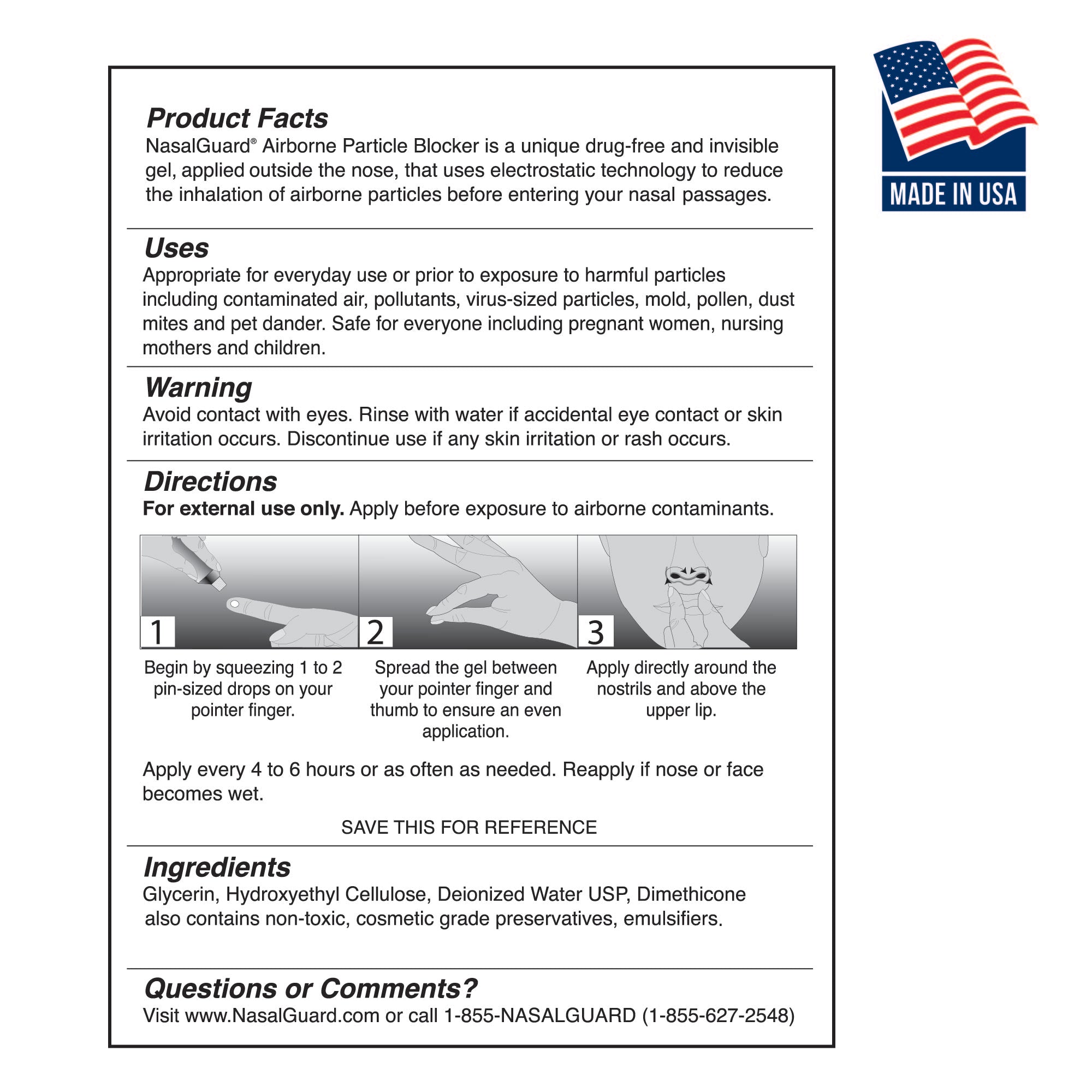 NasalGuard Airborne Particle Blocker | Allergy Prevention Gel | Unscented | 3g Tube